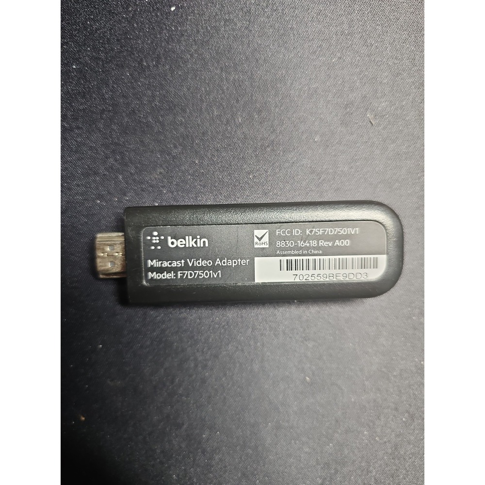 Belkin Miracast Video HDMI Adapter F7D7501v1 Works w Samsung Dex Laptop Mirror